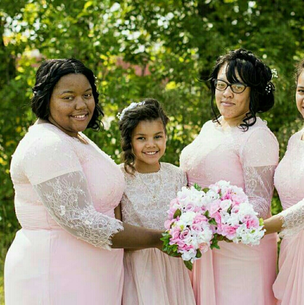 Soft pink bridesmaid dredd